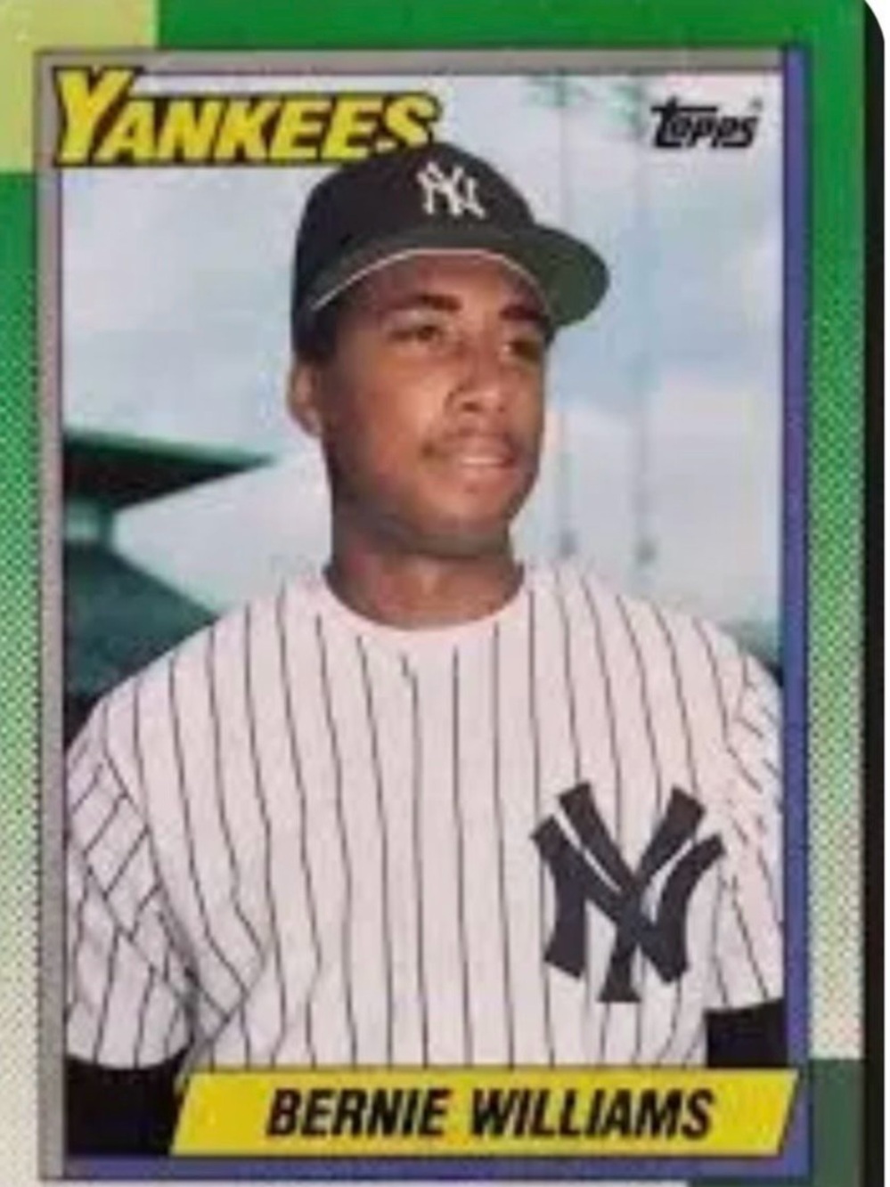 Topps Green and Yellow Bernie Williams Yankees Card